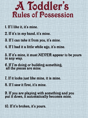 A Toddler's Rules of Possession