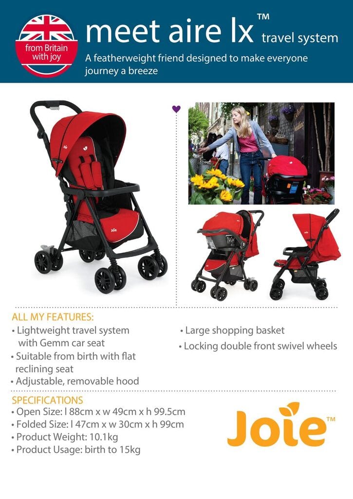 joie aire lx travel system