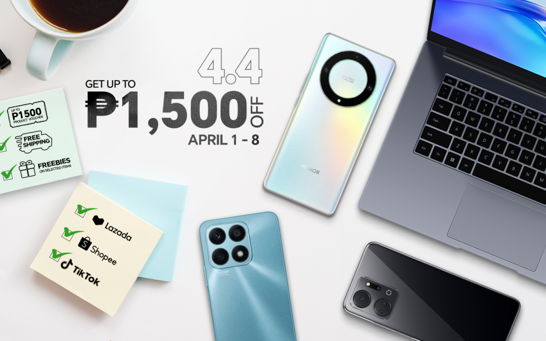 Complete your Summer checklist this 4.4 Sale: Up to Php 1,500 discount on HONOR gadgets!